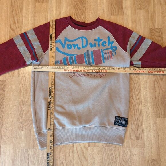 Von Dutch Sweatshirt Sparkplug Artist In Machine Age Mens Medium Y2K Crewneck - Picture 2 of 8